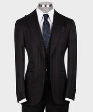 Load image into Gallery viewer, Black, Red Striped Classic vest Suit