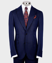Load image into Gallery viewer, Navy Striped Classic Vest Suit