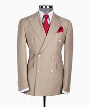 Load image into Gallery viewer, Beige Double - Breasted Suit