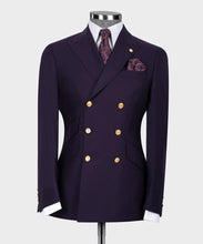 Load image into Gallery viewer, Eggplant Purple Double-Breasted Suit