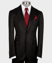Load image into Gallery viewer, Black Classic Vest Suit With Red Stripes