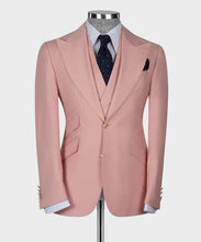 Load image into Gallery viewer, Powder Pink Gold Button Classic Suit