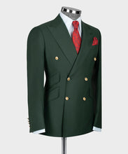 Load image into Gallery viewer, Dark Green Double-Breasted Suit