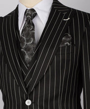 Load image into Gallery viewer, Striped Balck & White Classic Vest Suit