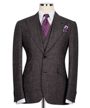 Load image into Gallery viewer, Brown Plaid Three Piece Suit