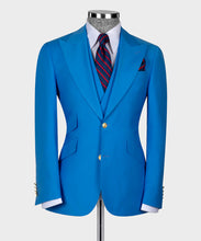 Load image into Gallery viewer, Light Blue Gold Button Classic Suit