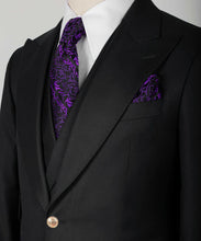 Load image into Gallery viewer, Black Classic Vest Suit with Gold Buttons
