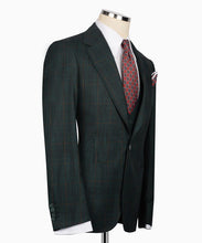 Load image into Gallery viewer, Dark Green Plaid Three Piece Suit