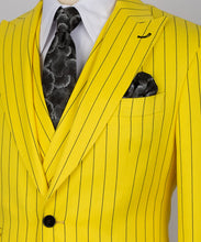 Load image into Gallery viewer, Yellow Striped Vest Suit