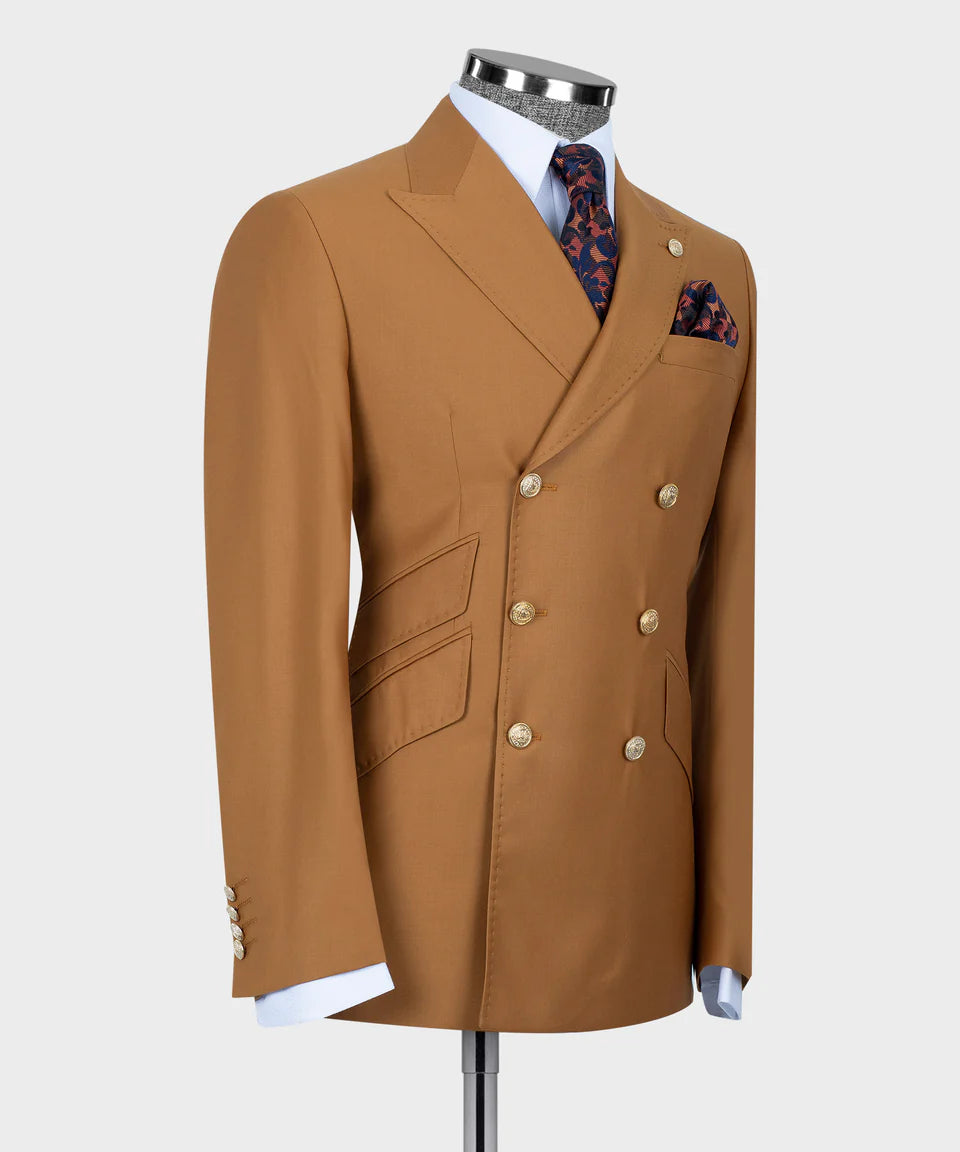 ボトムスその他 Tagliatore Tailored Double-Breasted Blazer In Caramel Brown Caramel Double-Breasted Suit – TailorEfe