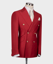 Load image into Gallery viewer, Red Double-Breasted Suit with Gold Buttons