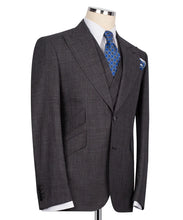 Load image into Gallery viewer, Brown-Grey Plaid Three Piece Suit