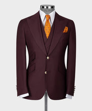 Load image into Gallery viewer, Burgundy Classic Vest Suit