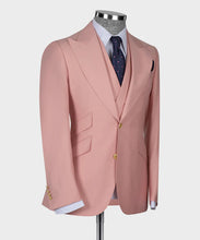 Load image into Gallery viewer, Powder Pink Gold Button Classic Suit