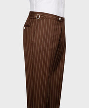 Load image into Gallery viewer, Striped, Brown Classic Vest Suit