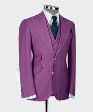 Load image into Gallery viewer, Fuchsia Gold Button Classic Suit