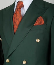 Load image into Gallery viewer, Dark Green Double-Breasted Suit