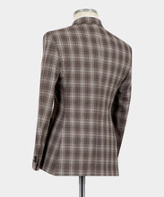 Load image into Gallery viewer, Dark Brown Plaid Double Breasted Suit