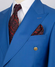 Load image into Gallery viewer, Blue Double- Breasted Suit
