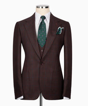 Load image into Gallery viewer, Brown Plaid Three Piece Suit