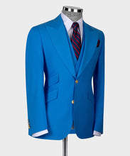Load image into Gallery viewer, Light Blue Gold Button Classic Suit