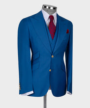 Load image into Gallery viewer, Blue Gold Button Classic Suit