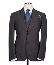Load image into Gallery viewer, Brown-Grey Plaid Three Piece Suit