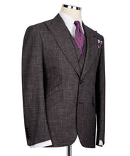 Load image into Gallery viewer, Brown Plaid Three Piece Suit