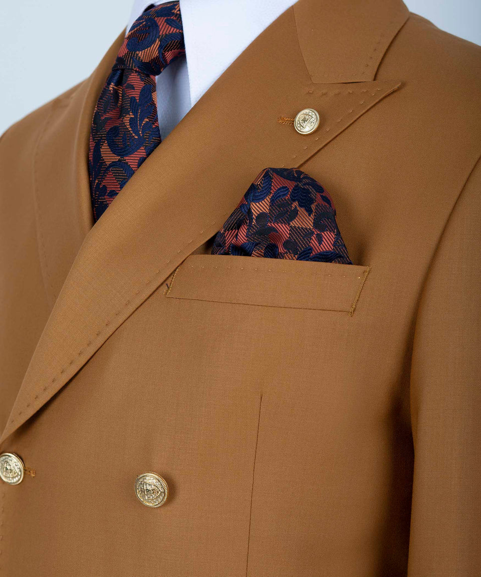 Caramel Double-Breasted Suit – TailorEfe