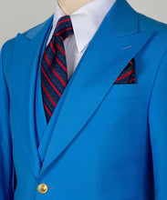 Load image into Gallery viewer, Light Blue Gold Button Classic Suit