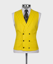 Load image into Gallery viewer, Yellow Striped Vest Suit
