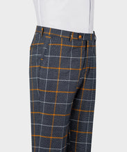 Load image into Gallery viewer, Grey, Yellow Checkered Double-Breasted Classic Suit