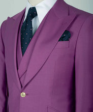 Load image into Gallery viewer, Fuchsia Gold Button Classic Suit