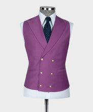 Load image into Gallery viewer, Fuchsia Gold Button Classic Suit