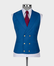 Load image into Gallery viewer, Blue Gold Button Classic Suit