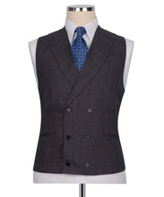 Load image into Gallery viewer, Brown-Grey Plaid Three Piece Suit