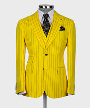 Load image into Gallery viewer, Yellow Striped Vest Suit