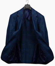 Load image into Gallery viewer, Dark Blue  Plaid Three Piece Suit