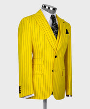 Load image into Gallery viewer, Yellow Striped Vest Suit