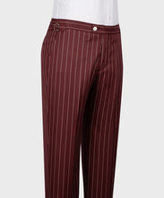 Load image into Gallery viewer, Burgundy Striped Classic Vest Suit
