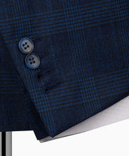 Load image into Gallery viewer, Dark Blue  Plaid Three Piece Suit