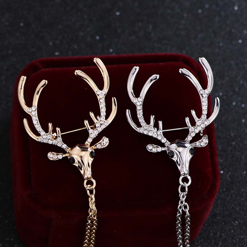 Deer Lapel Pin, Animal Trophy, Silver Deer, Tie Pin for Men
