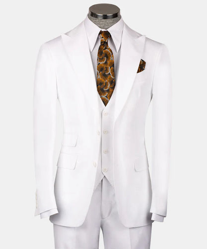 White Classic Vest Suit