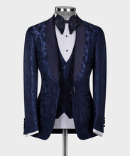 Load image into Gallery viewer, Double Lapeled Navy Tuxedo