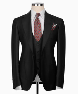 Black Plaid Three Piece Classic Suit