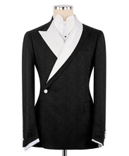 Load image into Gallery viewer, Black and White Double Breasted Tuxedo