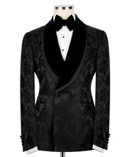 Load image into Gallery viewer, Black Flower Print Double Breasted Tuxedo