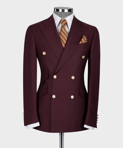 Burgundy Double-Breasted Suit