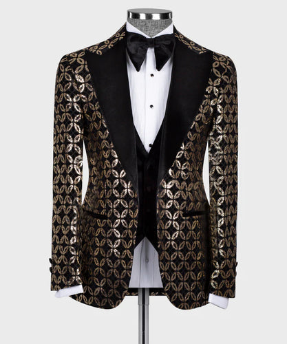Velvet Lappered Bronze Tuxedo