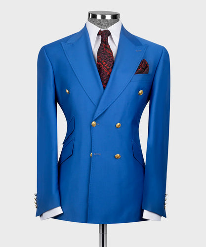 Blue Double- Breasted Suit